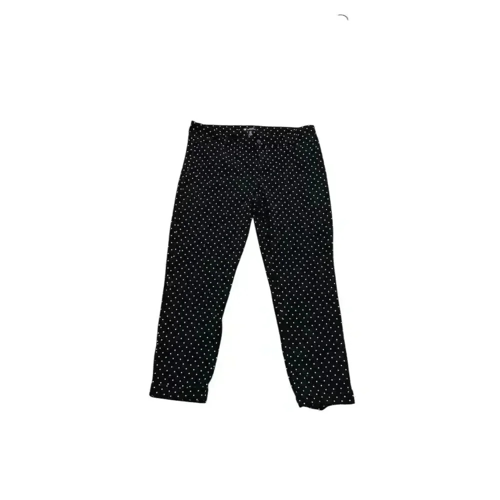 Gap Women's Slim Crop Polka Dot Pants Black Size 12 Casual‎